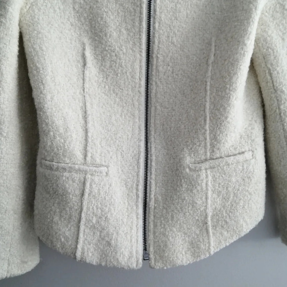 Club Monaco Sherpa Wool Blend Cream Zip Up Blazer Size 4 - Picture 10 of 16